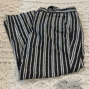 Banana Republic Black and White Striped Chinos